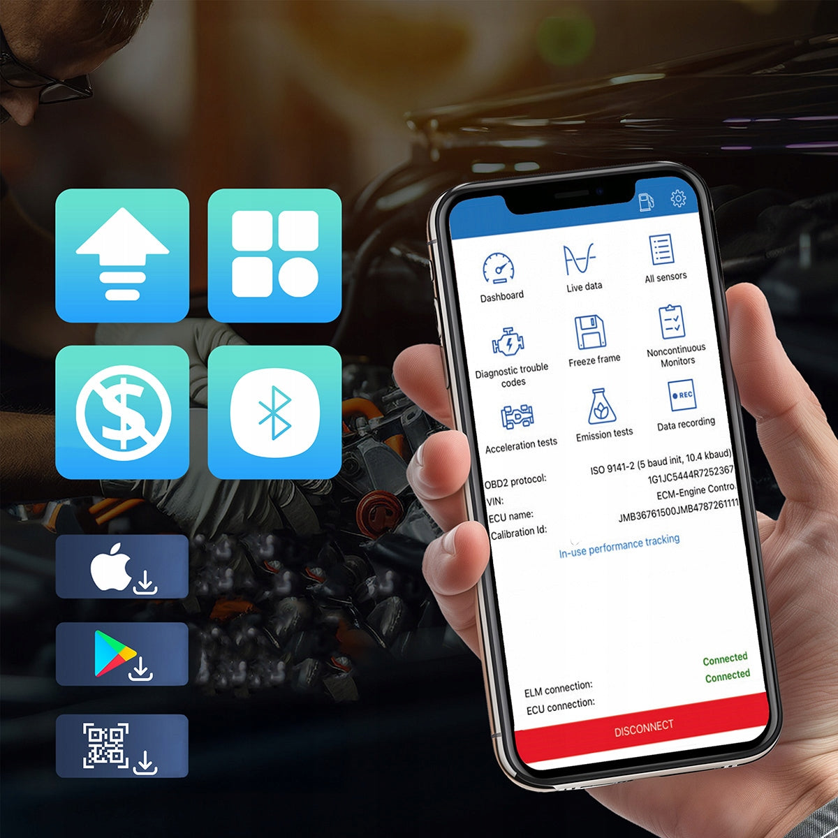 Interface de test et de diagnostic OBD2 ELM327 pour voiture VDiagX V016 Zenwire