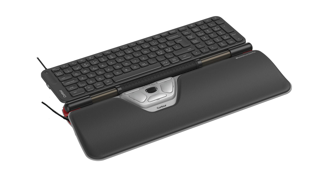 Contour Design RollerMouse Red Plus & Balance, Clavier et Souris Ergonomiques, USB, QWERTY Nordique, Noir