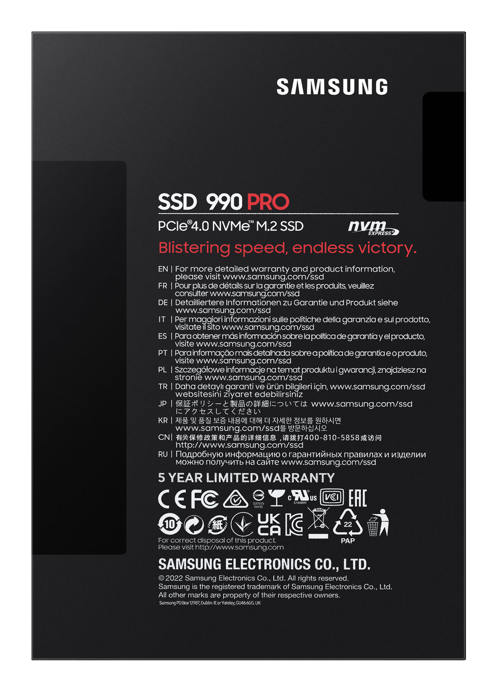 Samsung Samsung 990 PRO 1 To M.2 PCI Express 4.0 NVMe V-NAND MLC
