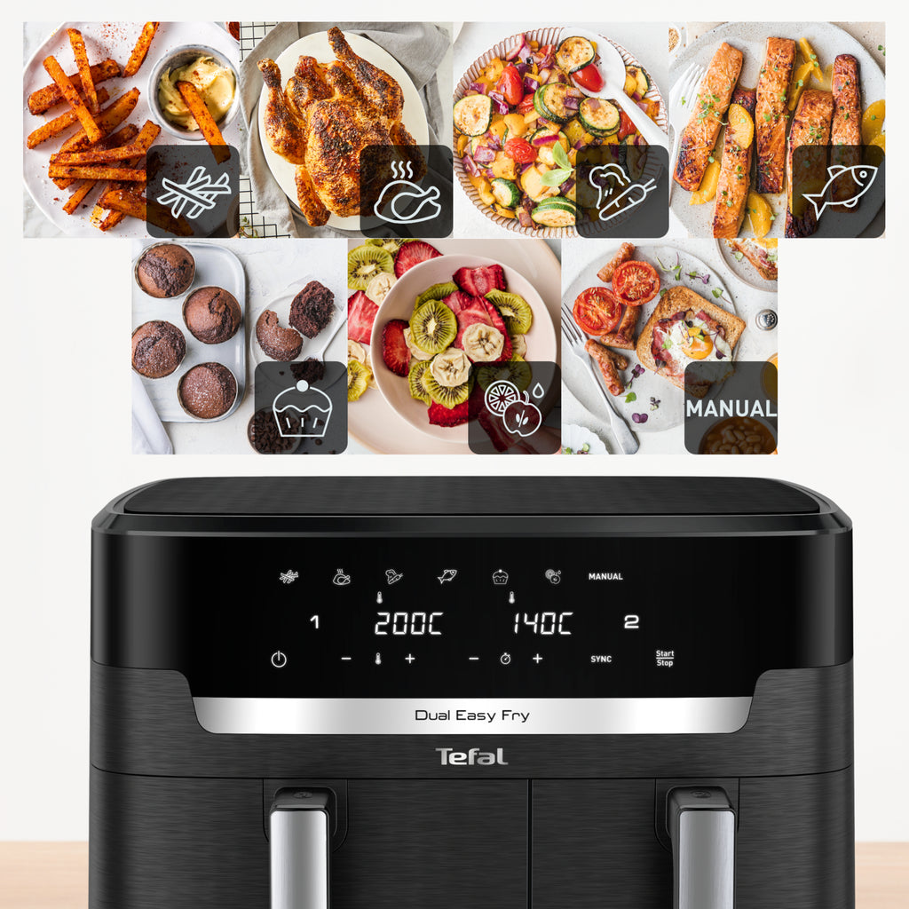 Tefal Easy Fry Dual XXL EY9428E0 friteuse Double 11 L Autonome 2020 W Friteuse d’air chaud Noir - vue 7