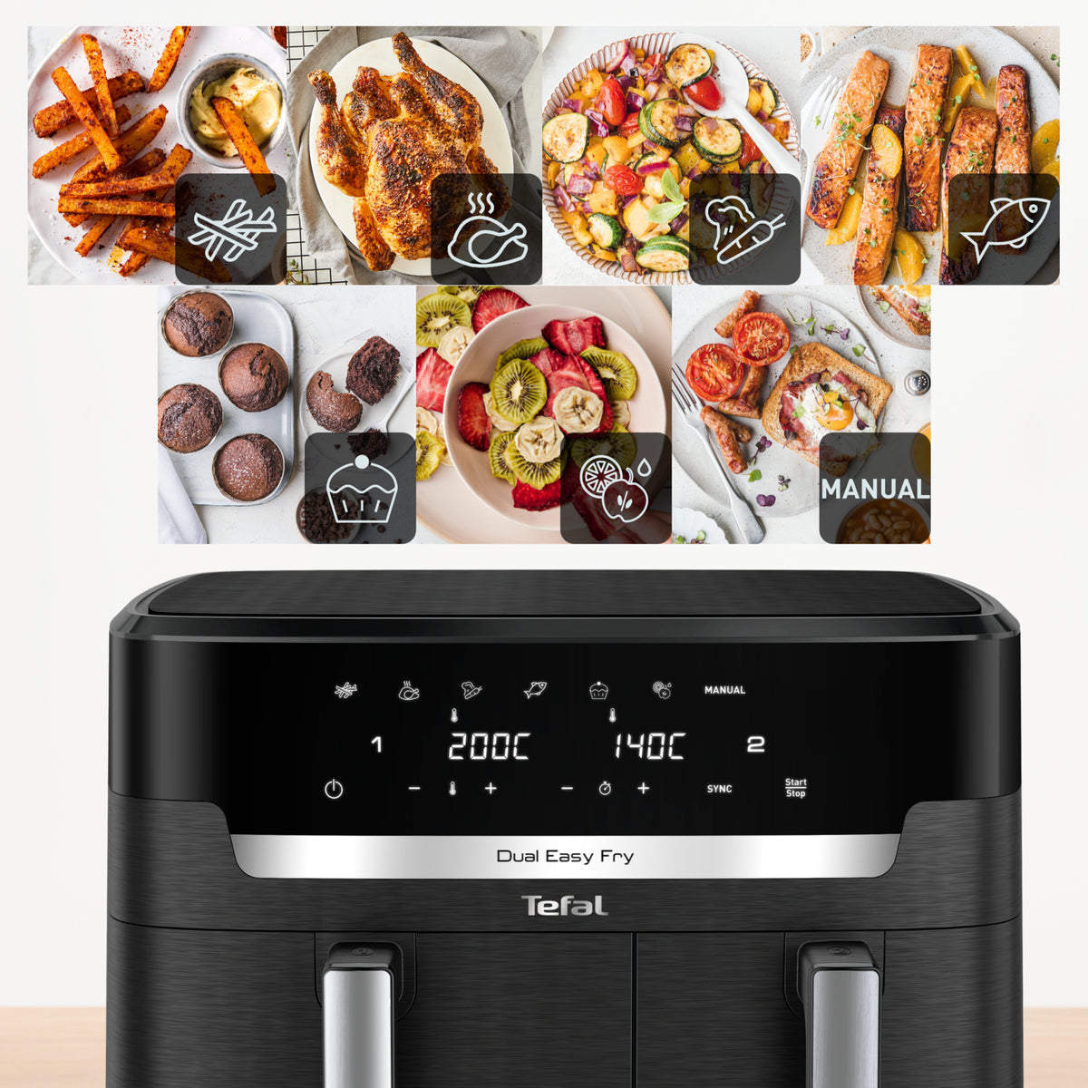 Tefal Dual Easy Fry XXL 11L Heißluftfritteuse EY9428