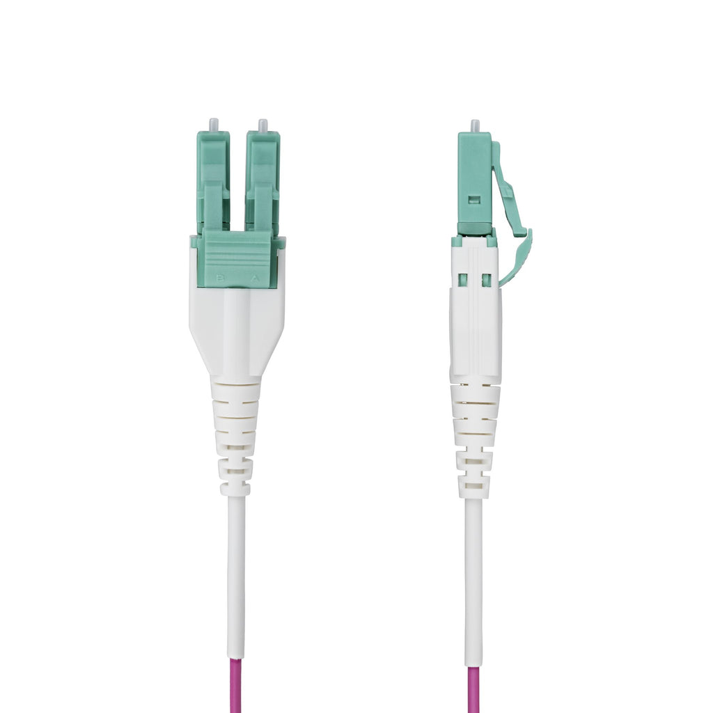 StarTech.com Câble Fibre Optique Multimode OM4 LC vers LC (UPC) de 2m, Erika Violet, 50/125 µm, 40G/100G, LOMMF/VCSEL, Cordon de Raccordement Fibre Optique Uniboot, Certifié OFNR Riser
