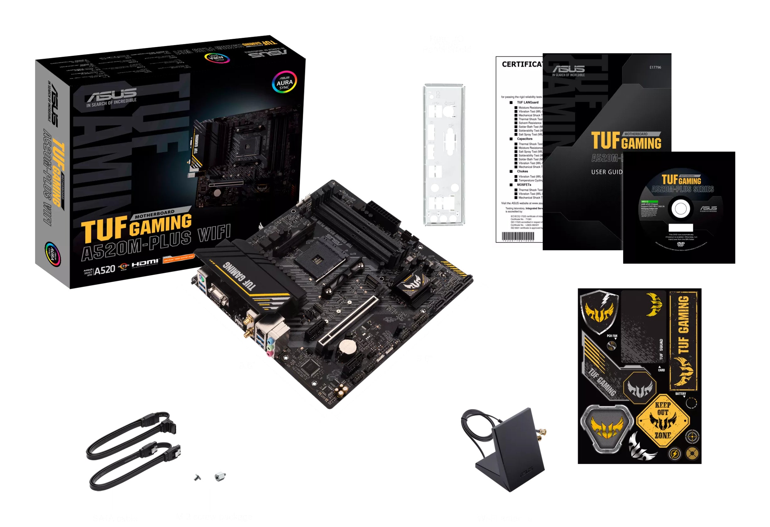ASUS TUF GAMING A520M-PLUS WIFI AMD A520 Emplacement AM4 micro ATX