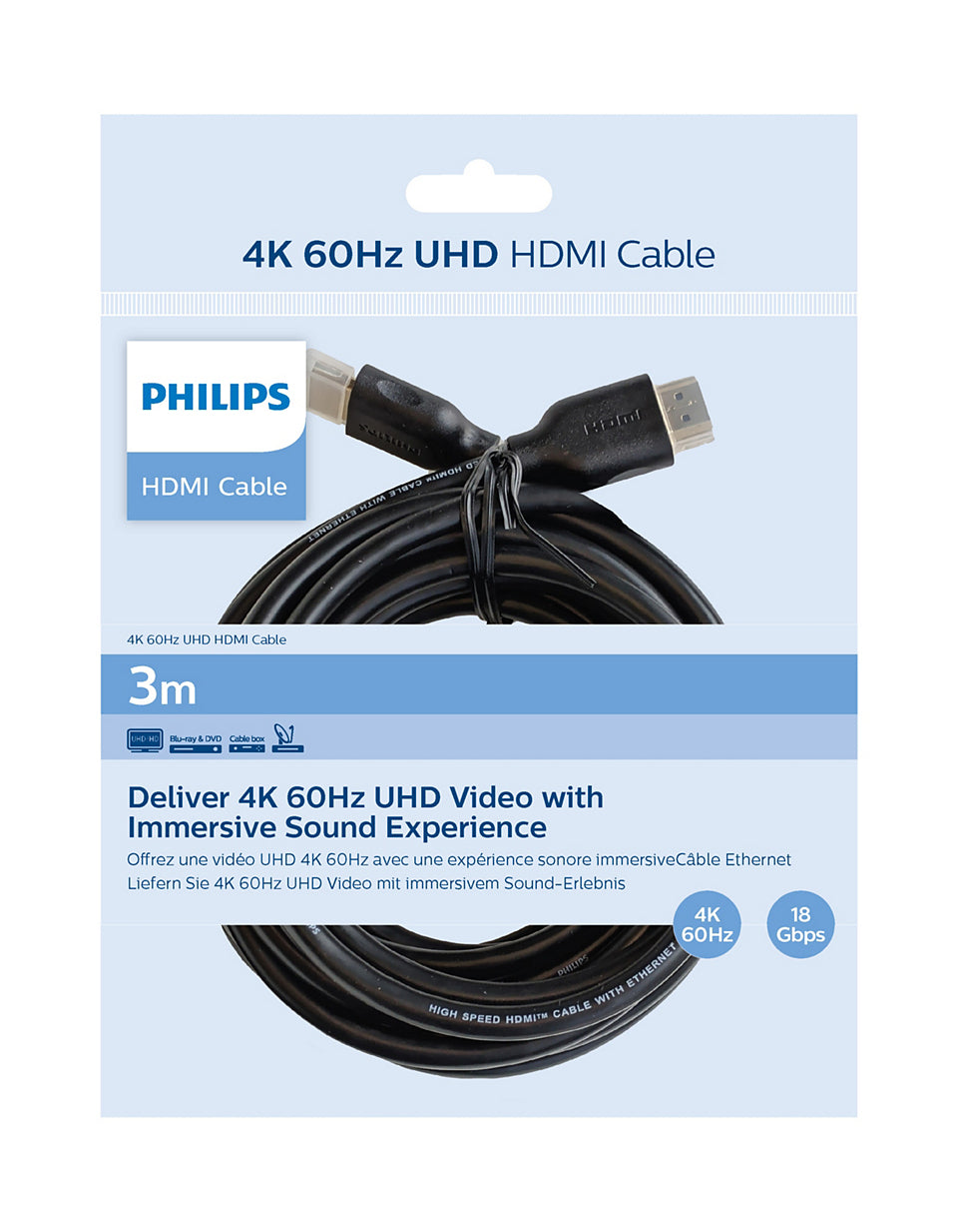 Philips SWV5531/00 câble HDMI 3 m HDMI Type A (Standard) Noir