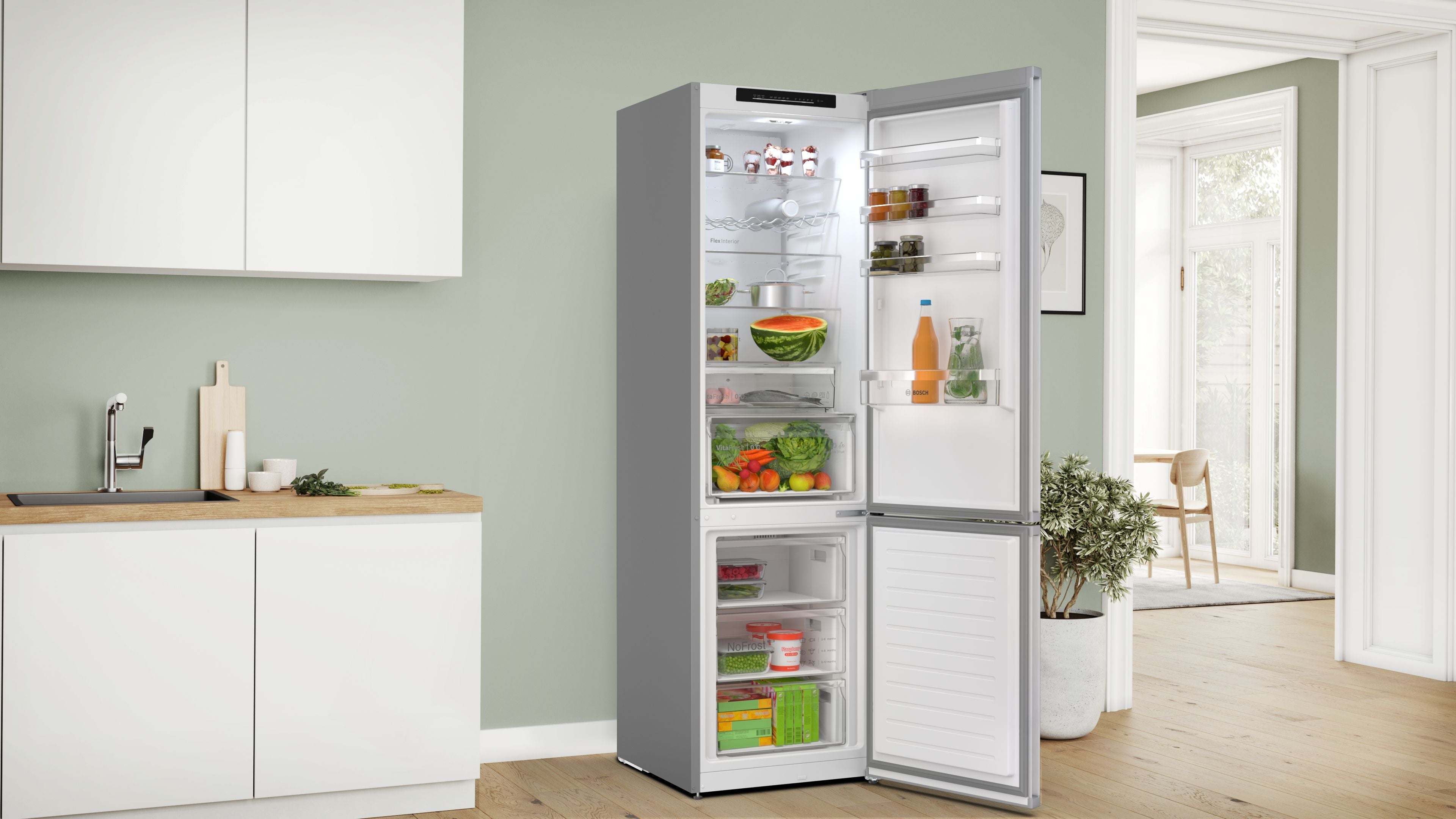 Bosch Bosch Serie 4 KGN392LAG réfrigérateur-congélateur Pose libre 363 L Métallique