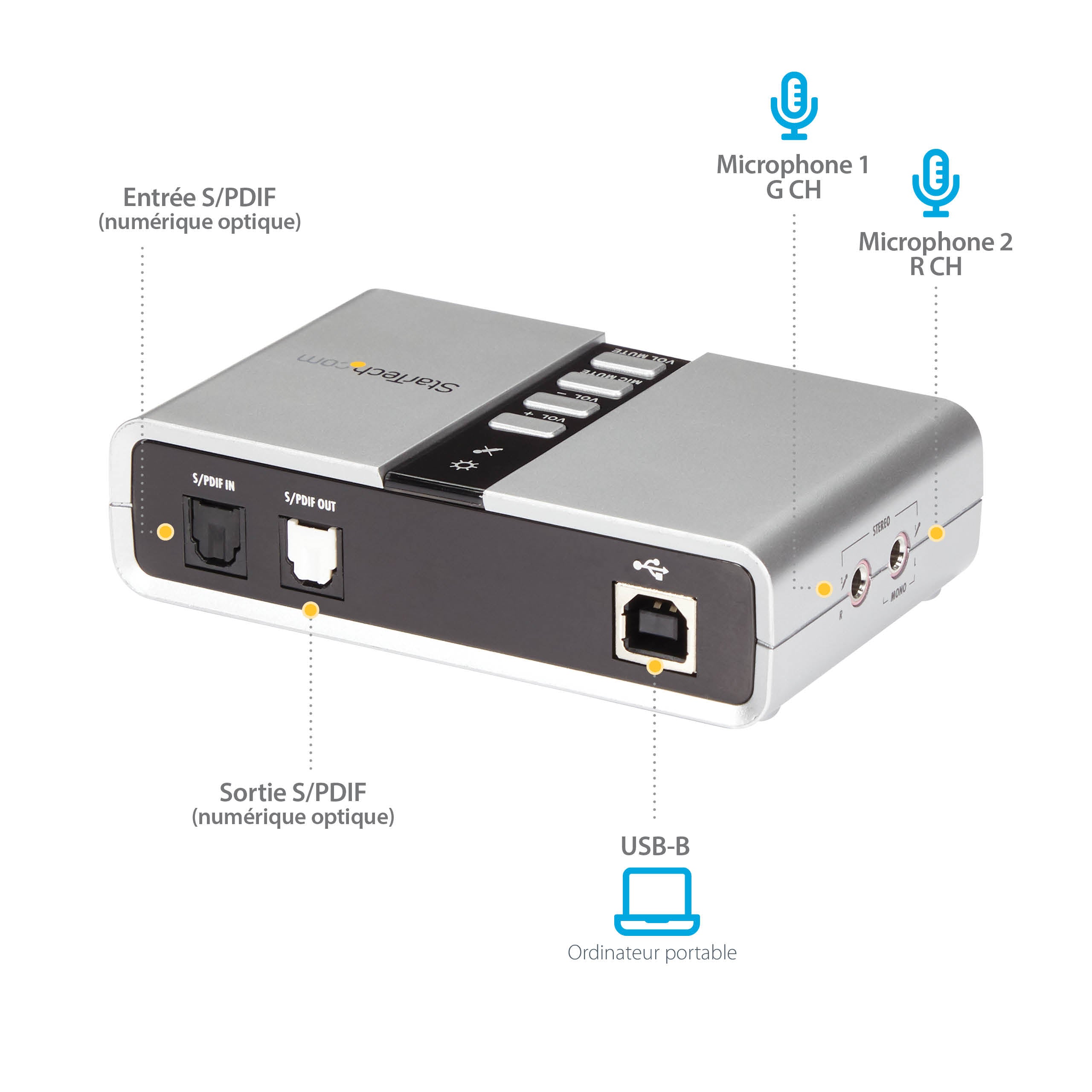 StarTech.com Adaptateur Carte Son USB vers Audio Stéréo - Audio Numérique SPDIF
