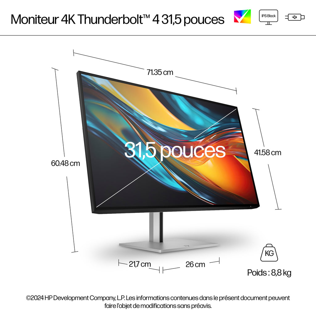 HP Écran 4K Thunderbolt 4 Série 7 Pro 31,5 pouces 732pk Sans PVC