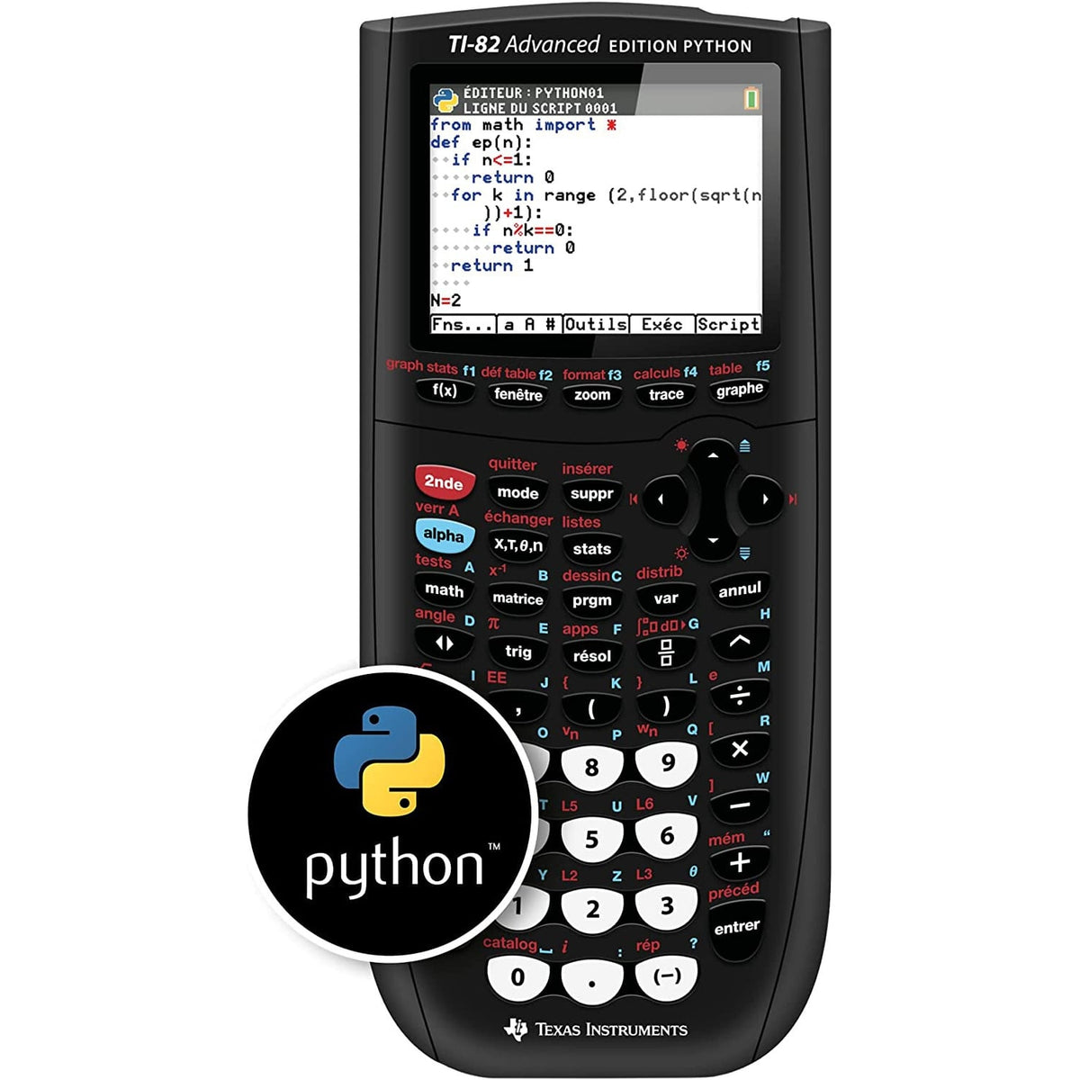 Texas Instruments Calculatrice graphique TI-82 Advanced Edition Python