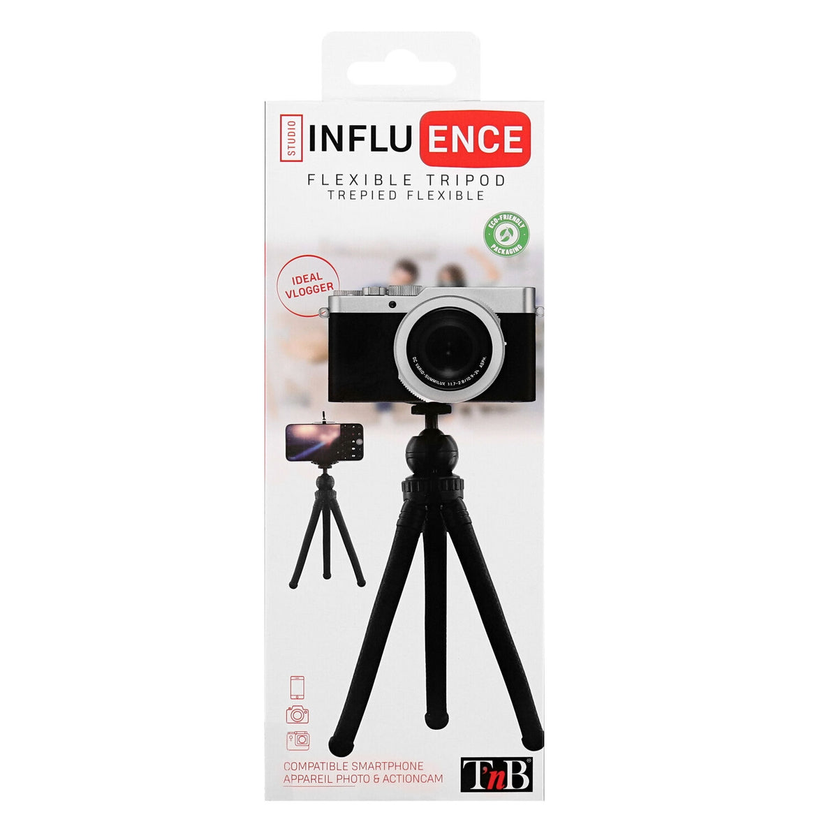 T'NB Mini trépied flexible 3 en 1 FTDC3IN1 - Noir