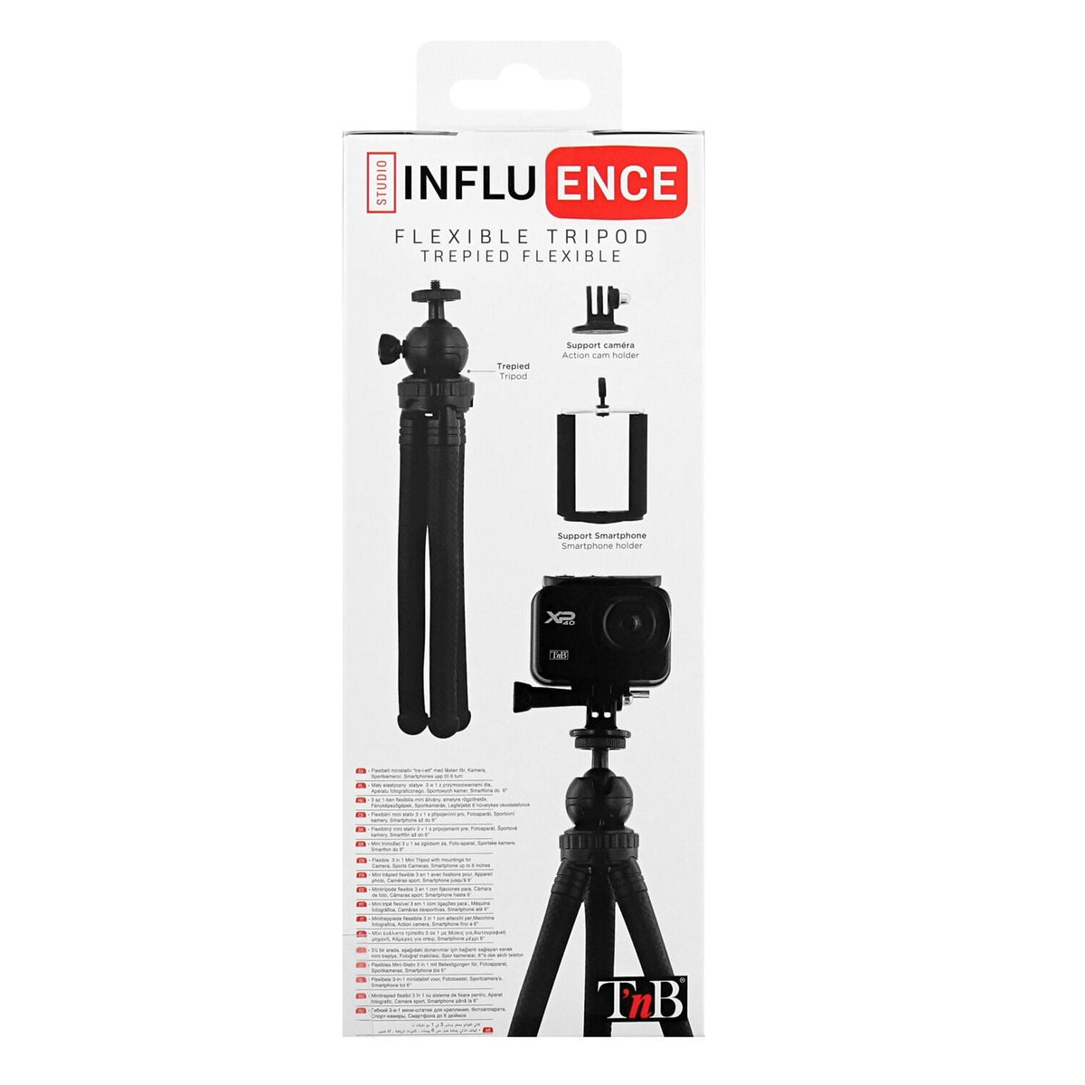 T'NB Mini trépied flexible 3 en 1 FTDC3IN1 - Noir