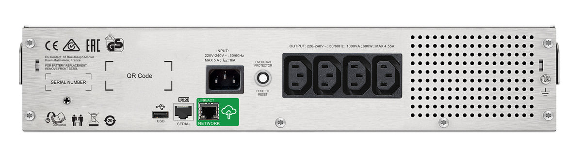 APC Smart-UPS SMC - Onduleur line-interactive - 230V - 1000VA - Rack - SmartConnect - vue 2