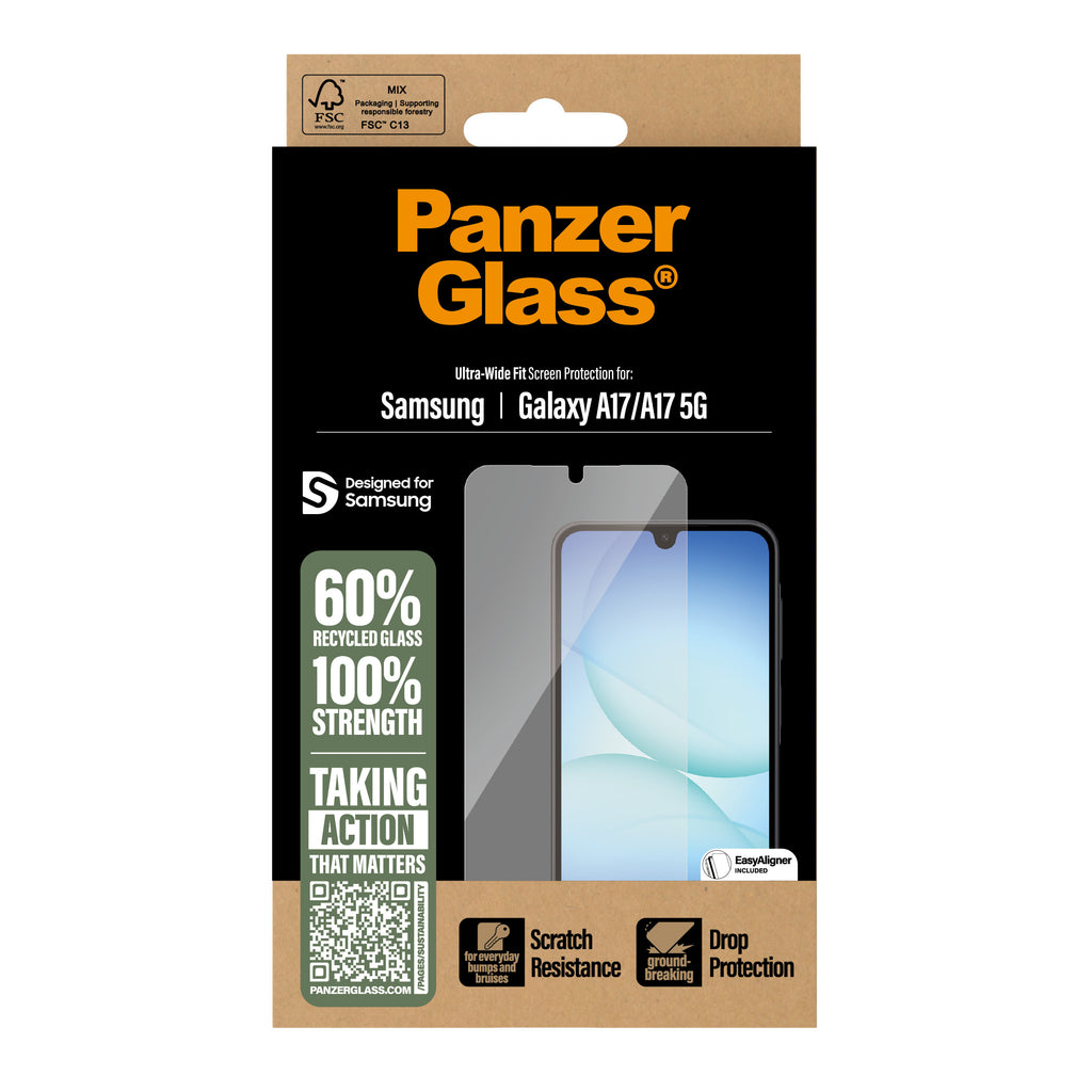 PanzerGlass PanzerGlass ® Screen Protector Samsung Galaxy A17 | A17 5G | Ultra-Wide Fit w. EasyAligner Protection d'écran transparent 1 pièce(s)