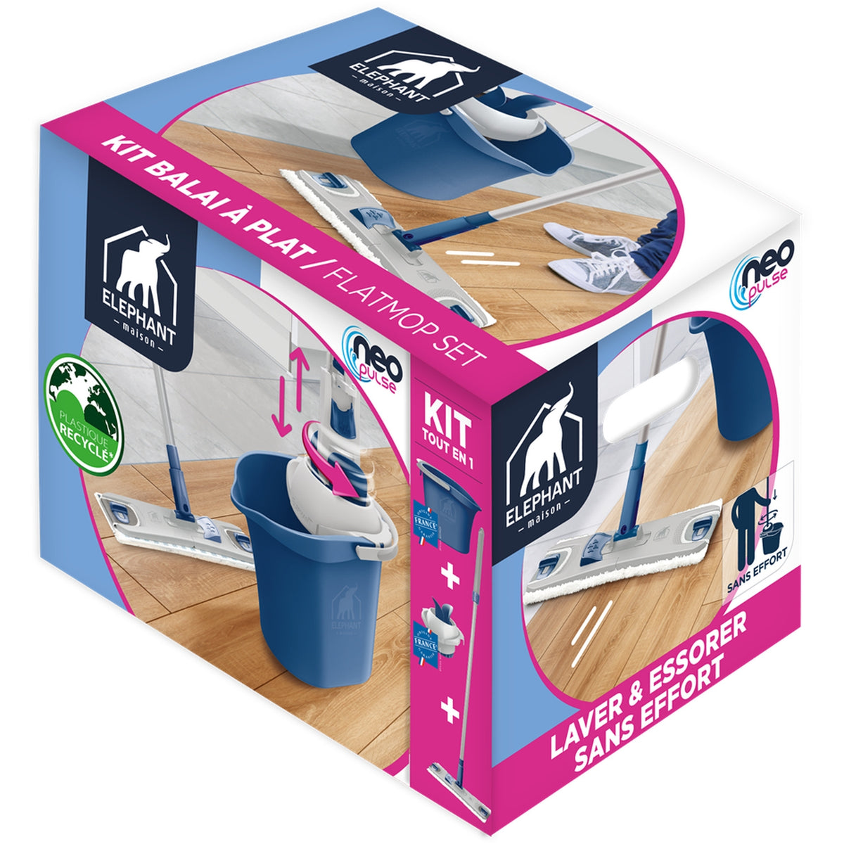 Elephant Kit Balai à Plat et Seau Neo Pulse