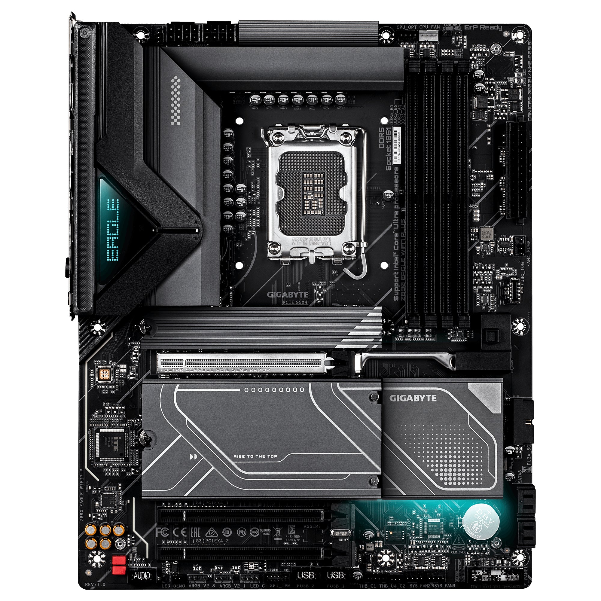 GIGABYTE Z890 EAGLE WIFI7 PLUS Carte Mère – Compatible avec les processeurs Intel Core Ultra (Série 2), VRM 14+1+2 phases, jusqu’à 9466 MHz DDR5 (OC), 1x PCIe 5.0 + 3x PCIe 4.0, Wi-Fi 7, LAN 2.5 GbE, USB 4