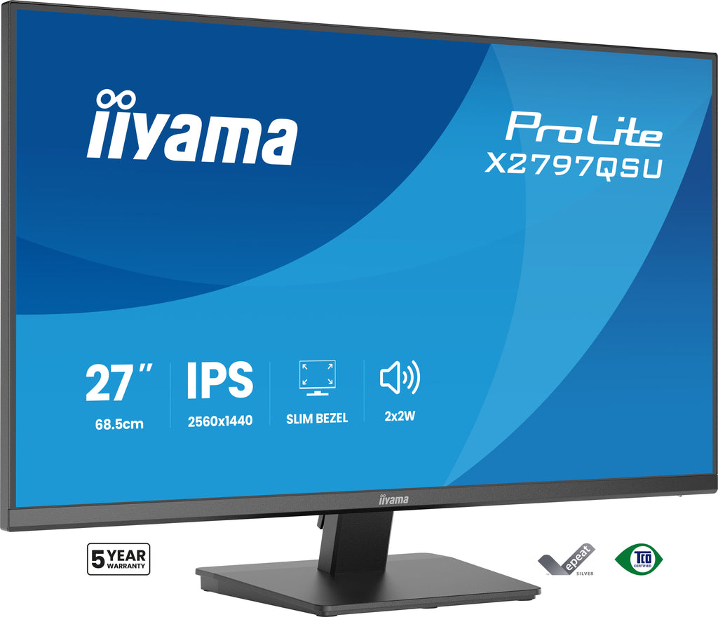 iiyama ProLite X2797QSU-B1 écran plat de PC 68,6 cm (27") 2560 x 1440 pixels Quad HD LED Noir