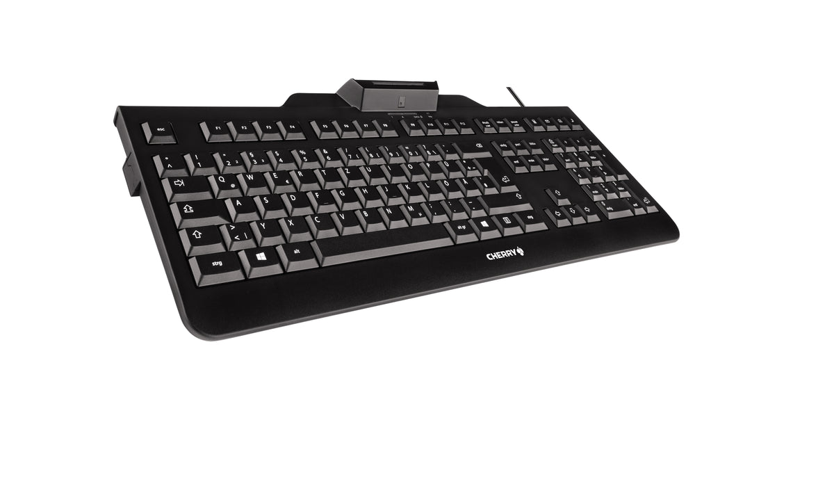 Cherry KC 1000 SC Clavier Filaire avec Lecteur de Cartes à Puce, USB, AZERTY, Noir