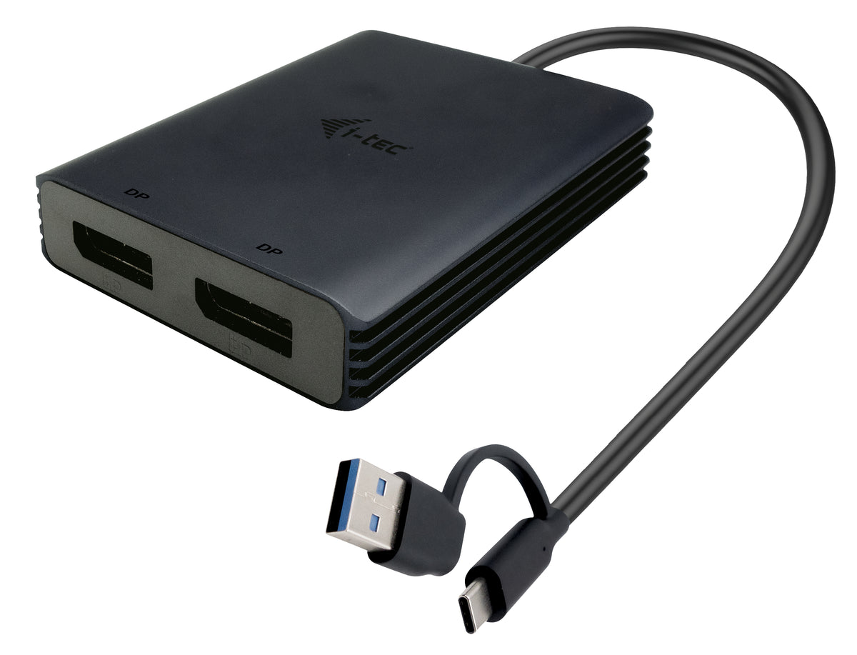 i-tec Adaptateur Vidéo Dual DisplayPort USB-A/USB-C 4K 60Hz