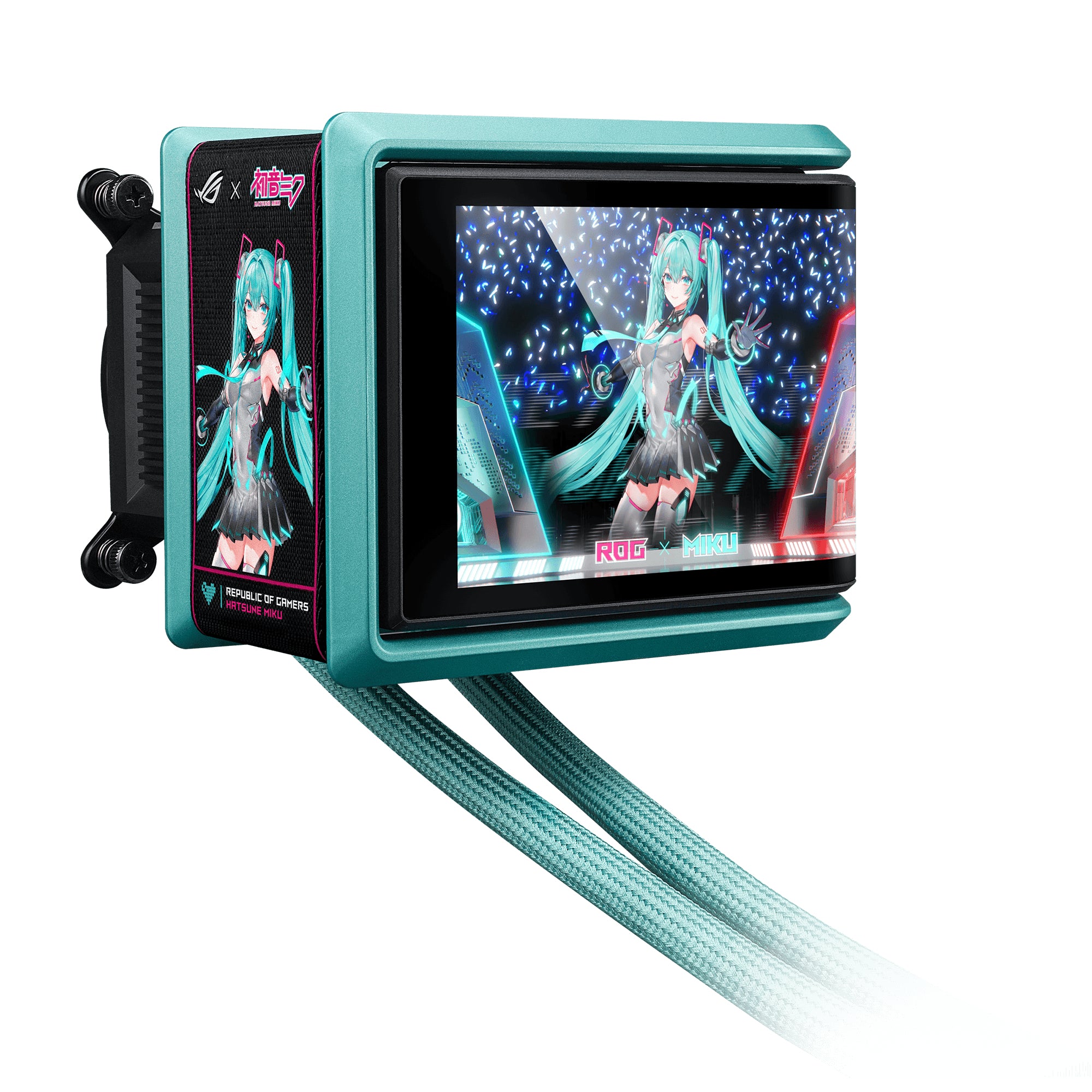 ASUS ROG RYUO IV 360 ARGB Hatsune Miku Edition Processeur Refroidisseur de liquide tout-en-un 12 cm Noir, Turquoise