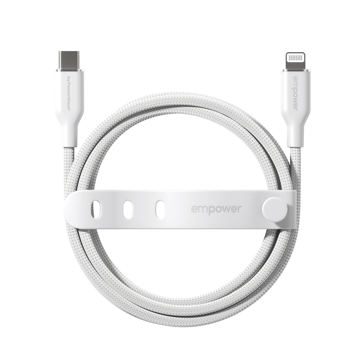 PanzerGlass empower™ by ® Racing 60W USB-C to Lightning Cable | USB 2.0 | 1.2M | Silver White câble USB Blanc