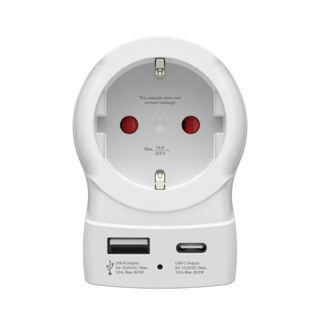 Hama EU to US adaptateur prise d'alimentation Type B Type C (Europlug)+Type F Blanc