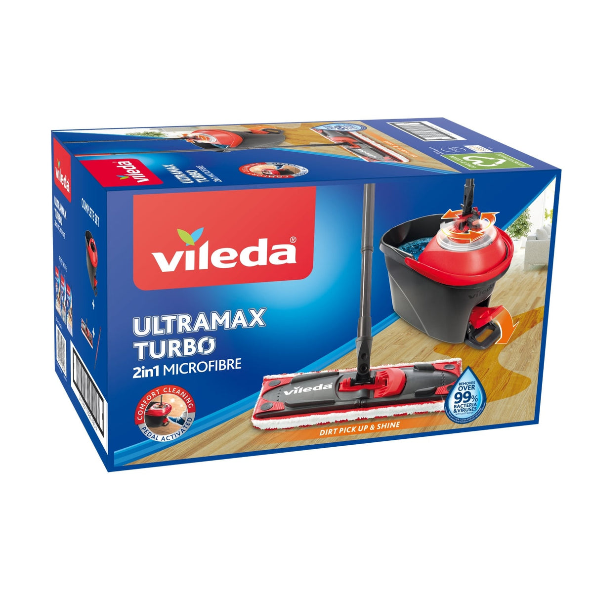Vileda Kit de lavage Système à essorage rotatif Ultramax Turbo