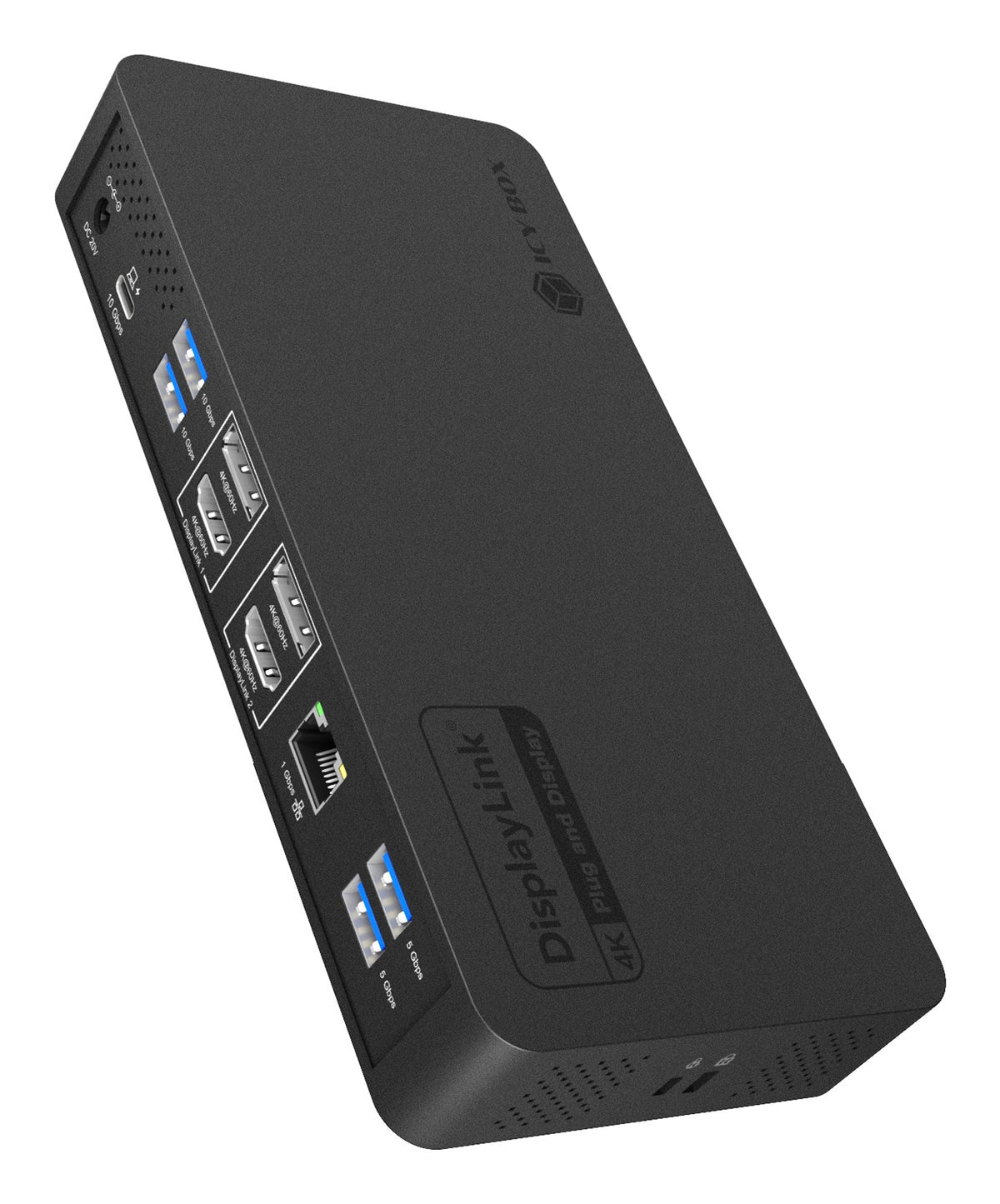 ICY BOX IB-DK2255AC Avec fil USB 3.2 Gen 2 (3.1 Gen 2) Type-C Noir