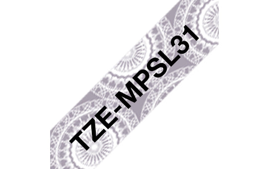 Brother TZE-MPSL31 ruban d'étiquette Noir sur argent