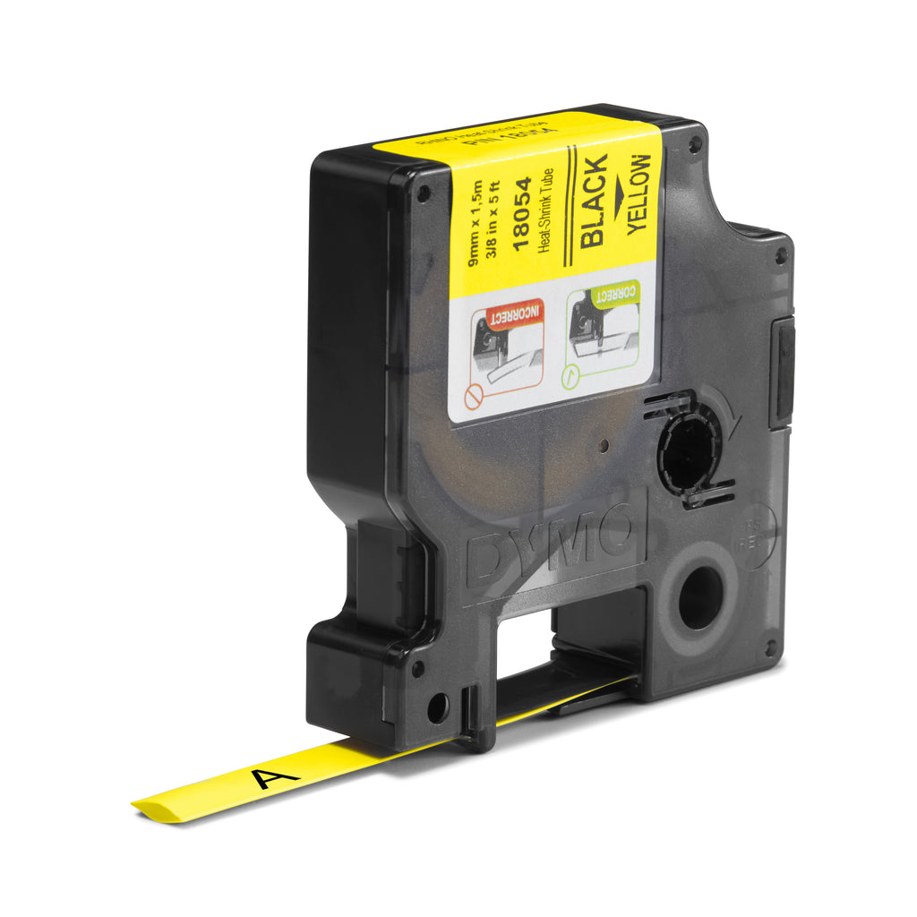 DYMO Rhino gaines thermorétractables industrielles | 9 mm x 1,5 m | Impression en noir sur fond jaune | pour étiqueteuses Rhino - vue 2