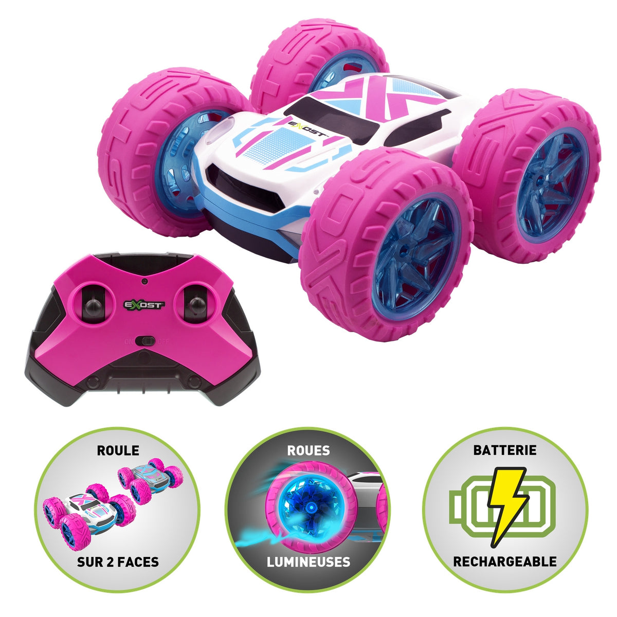Exost Véhicule Véhicule radiocommandé 360 Cross Flash Rose 1:18