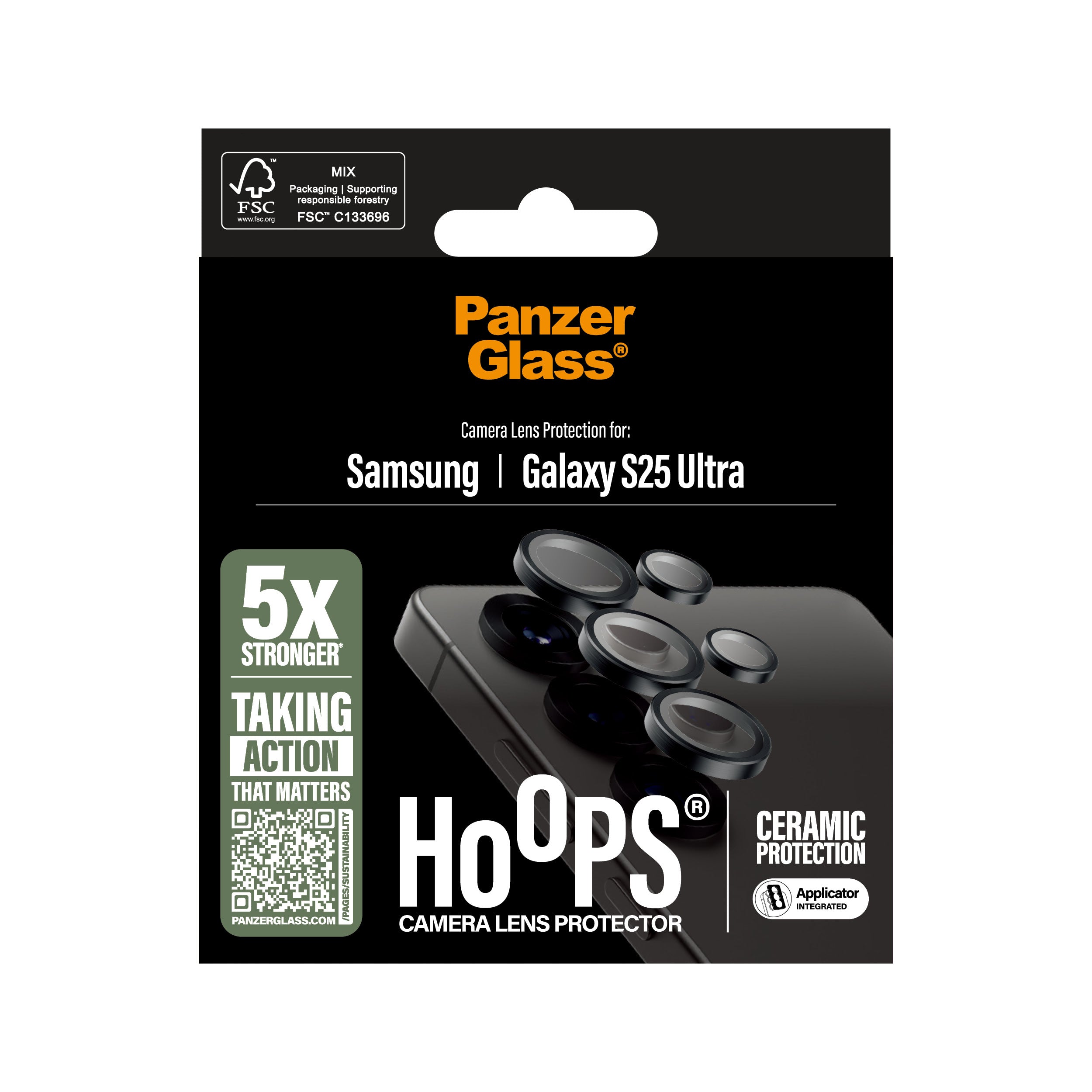 PanzerGlass ® Hoops® Ceramic Camera Lens Protector Samsung Galaxy S25 Ultra Protection d'écran transparent 1 pièce(s)