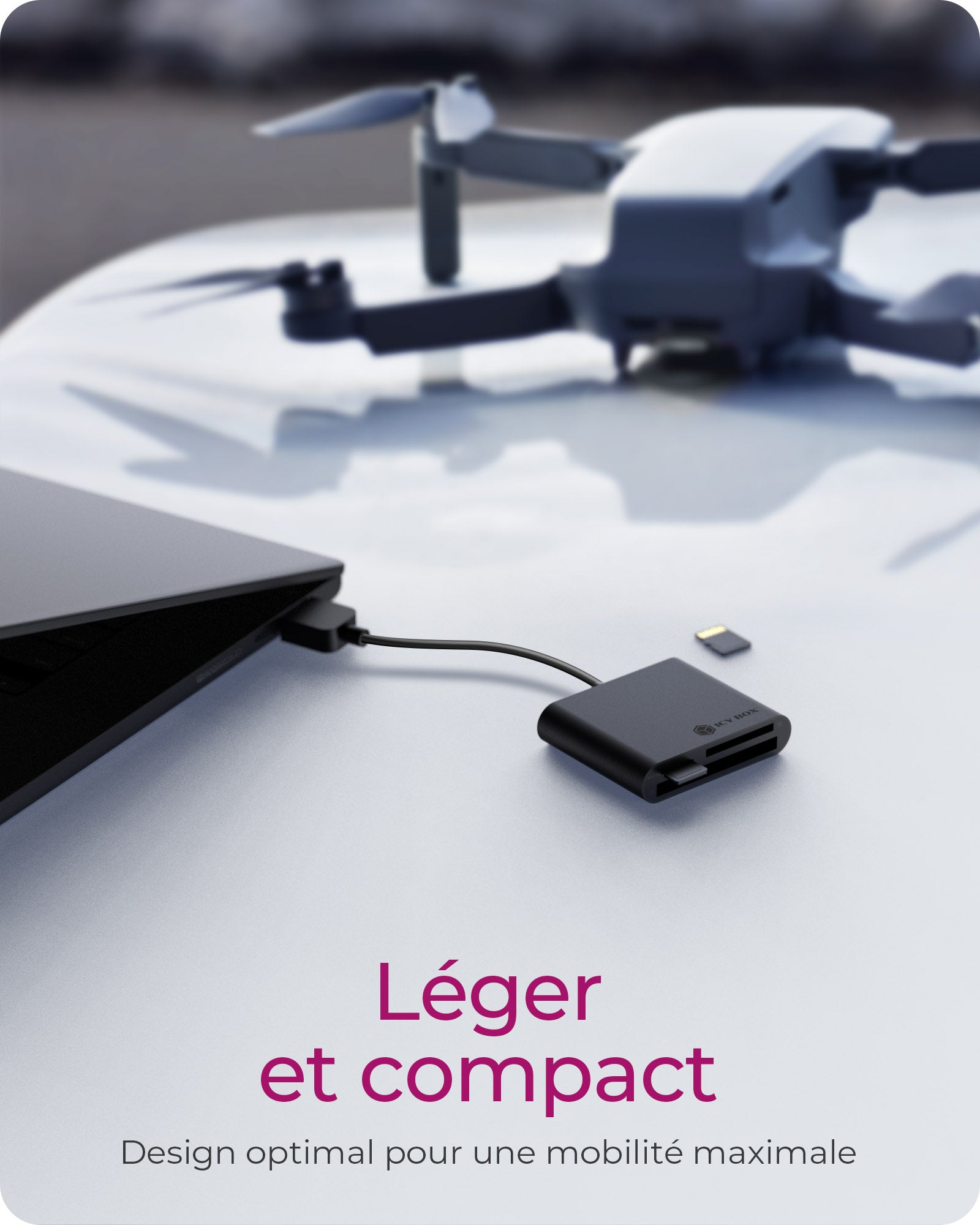 ICY BOX IB-CR301-U3 lecteur de carte mémoire USB 3.2 Gen 1 (3.1 Gen 1) Noir