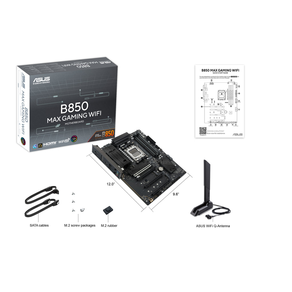 ASUS B850 MAX GAMING WIFI AMD B850 Emplacement AM5 ATX