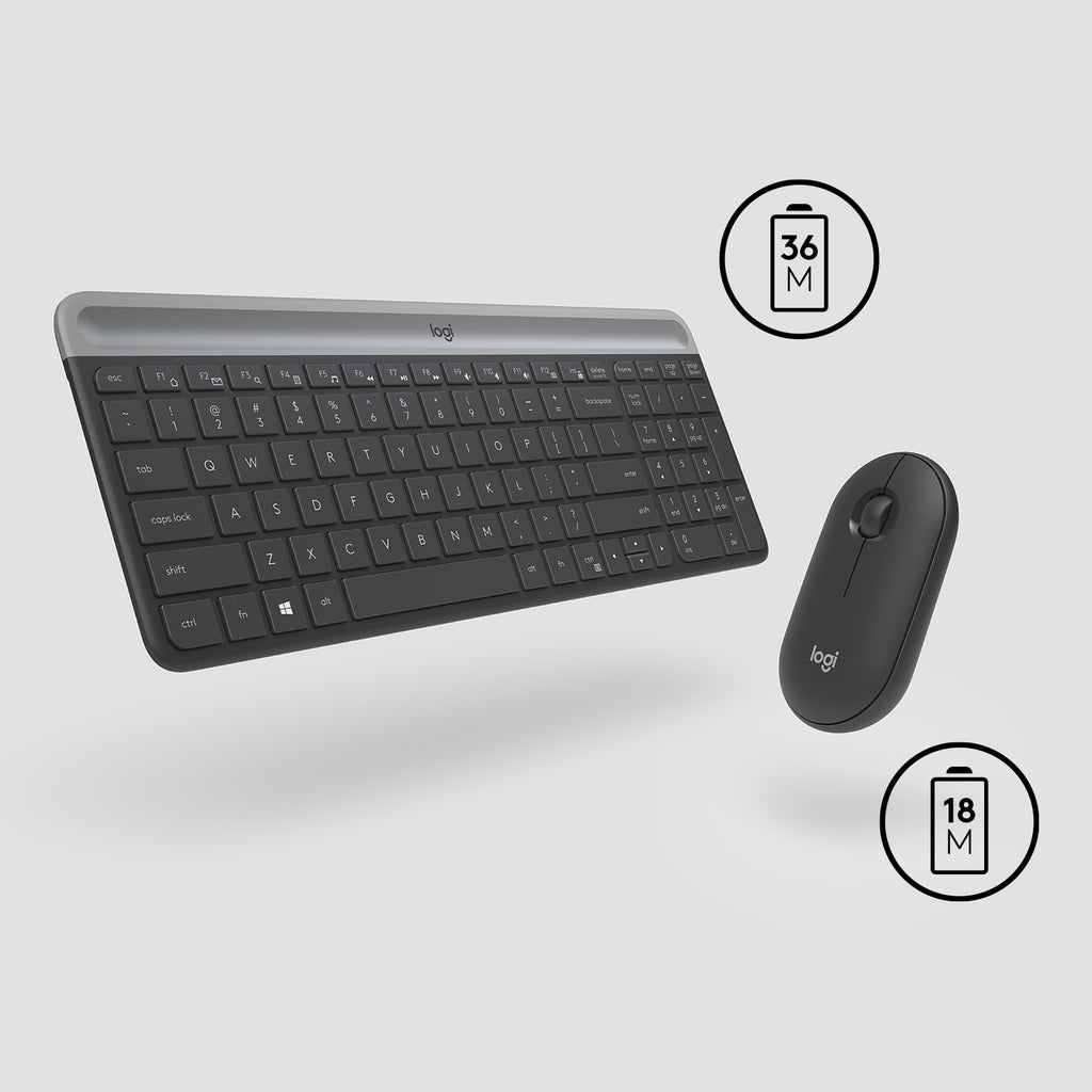 Logitech Slim Wireless Combo MK470 Ensemble Clavier et Souris Sans Fil US International