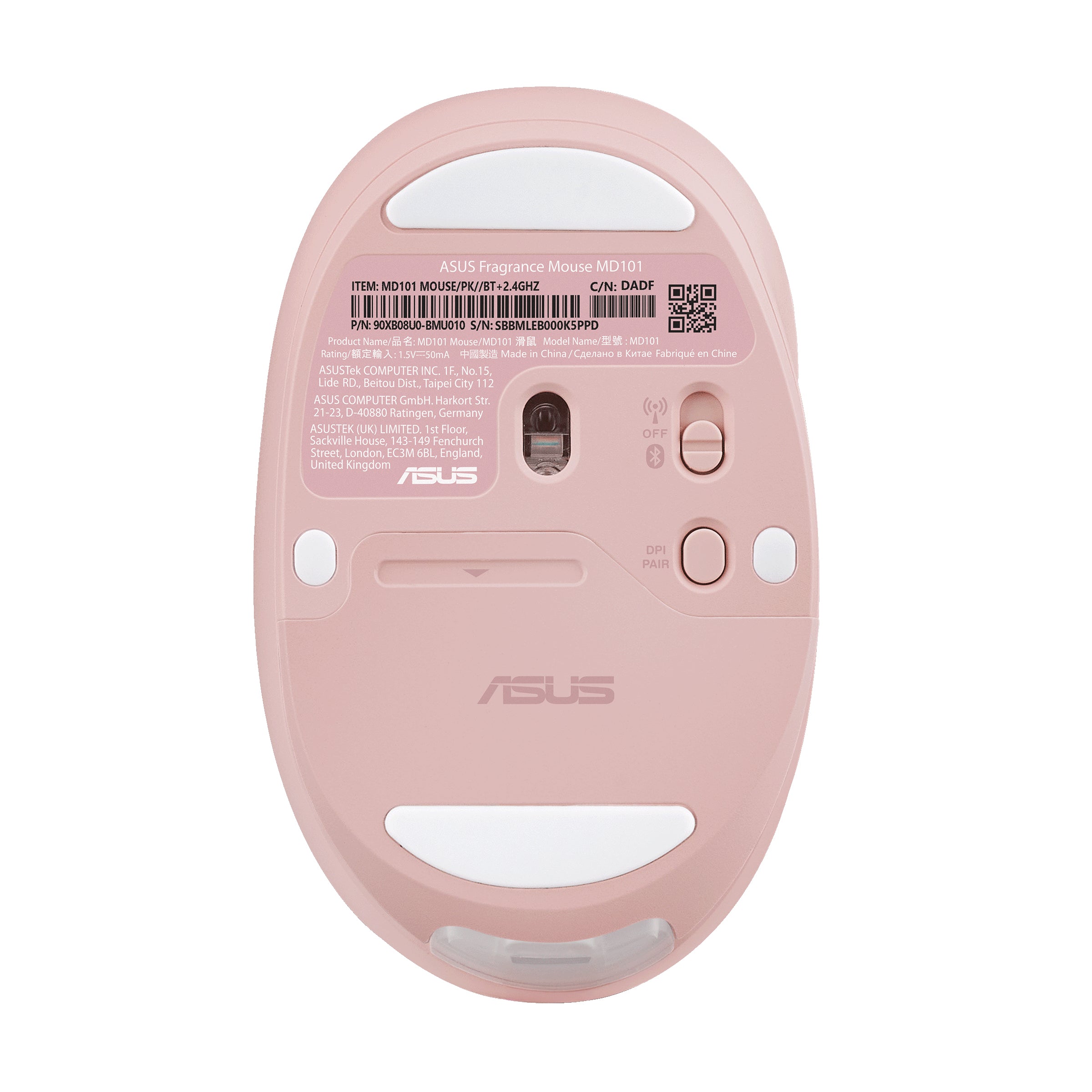 ASUS Fragrance Mouse MD101 souris Maison Ambidextre RF sans fil + Bluetooth Optique 2400 DPI