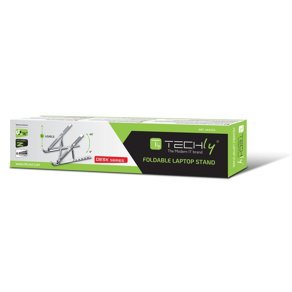 Techly ICA-TBL 134TY Support de livres Supports de Laptop Argent 40,6 cm (16")