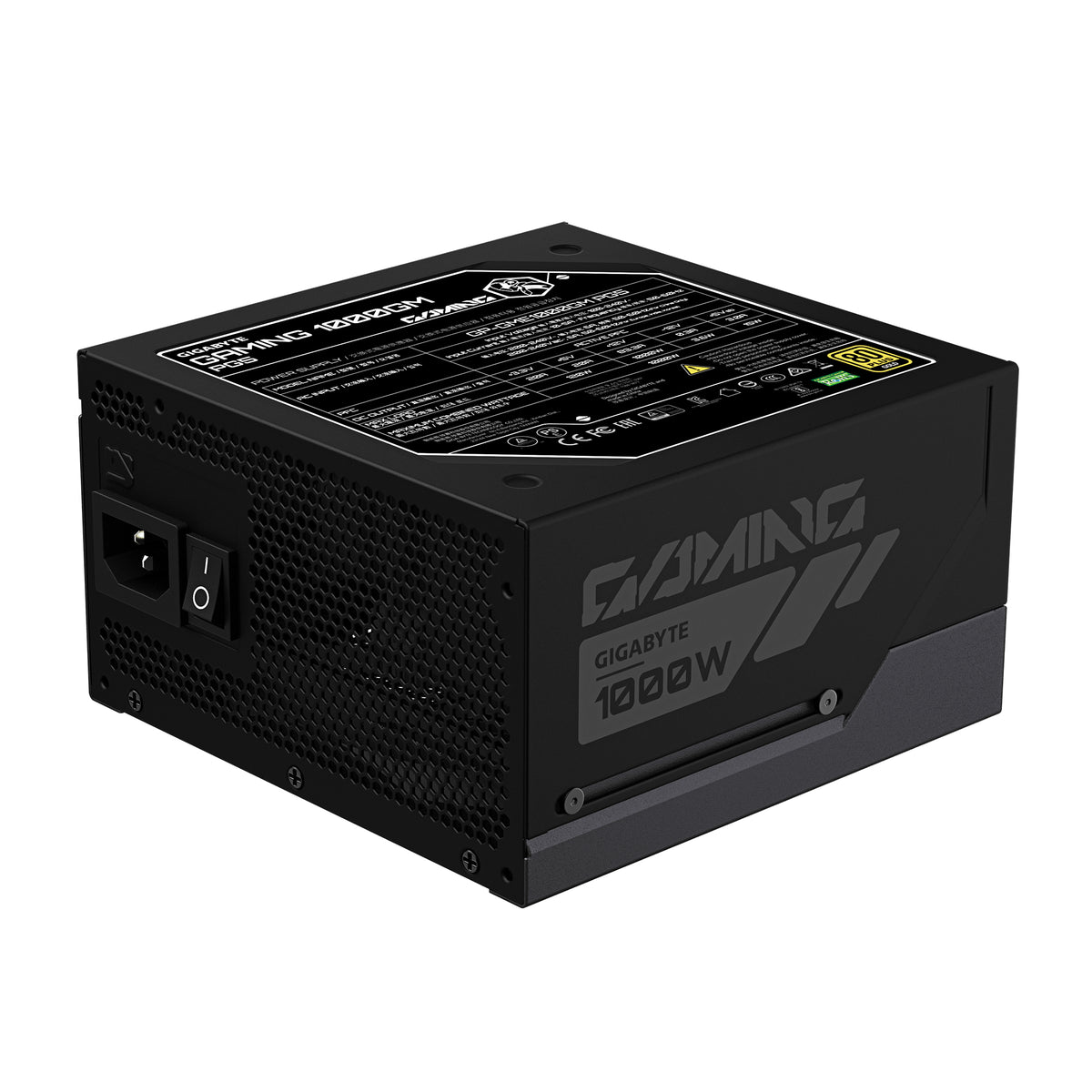 GIGABYTE GAMING 1000GM PG5 Bloc d’Alimentation – PCIe 5.1, 80 PLUS Gold, conception entièrement modulaire, ventilateur 1