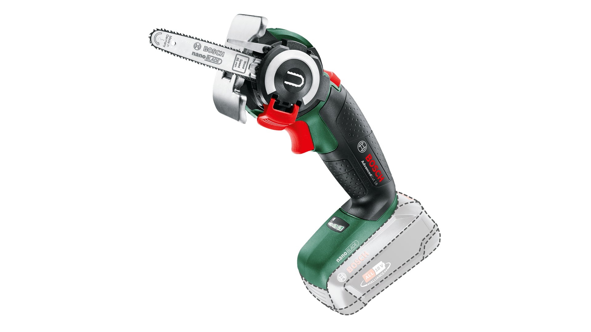 Bosch Bosch AdvancedCut 18 7000 tr/min Noir, Vert, Rouge, Argent