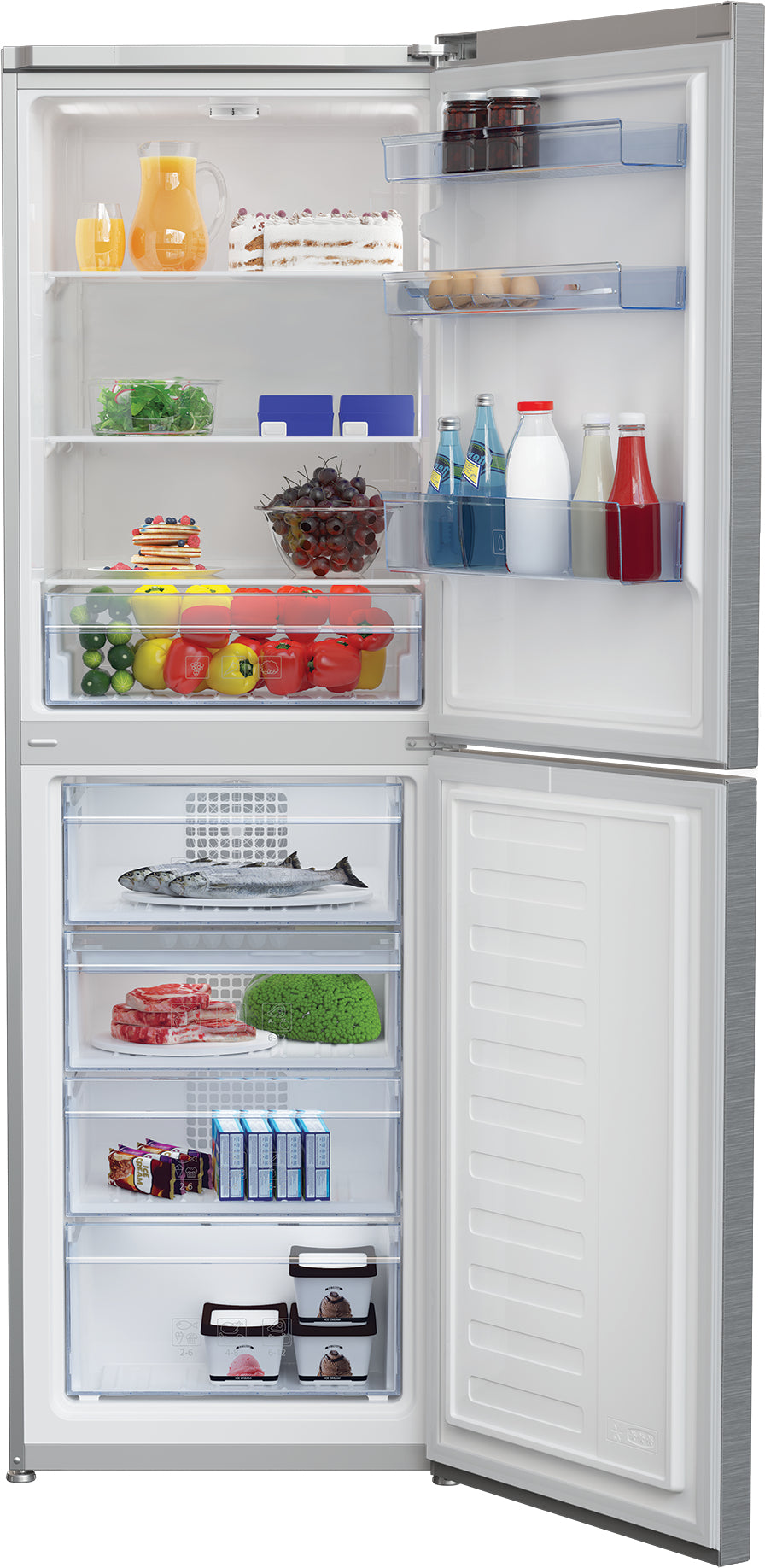 Beko RCHE390K30XPN réfrigérateur-congélateur Pose libre 324 L Acier inoxydable - vue 3