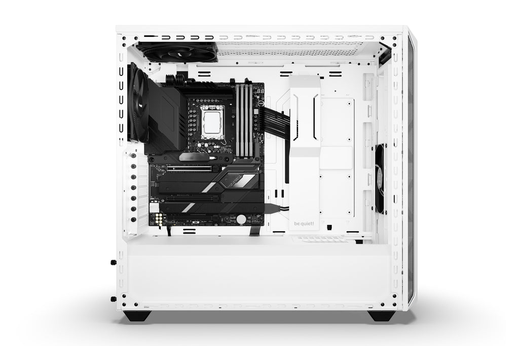 be quiet! Shadow Base 800 Blanc | Boîtier PC ARGB vitré, Mini ITX / Micro ATX / ATX / E-ATX, 3 ventilateurs Pure Wings 3