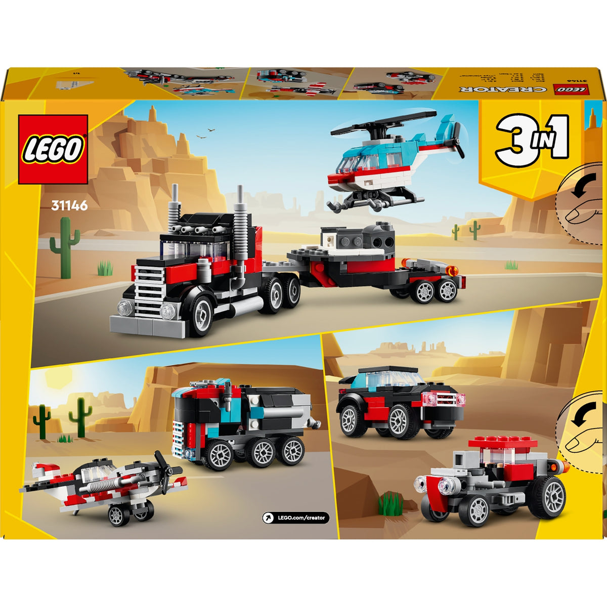 LEGO Creator Le Camion Remorque avec Hélicoptère 31146