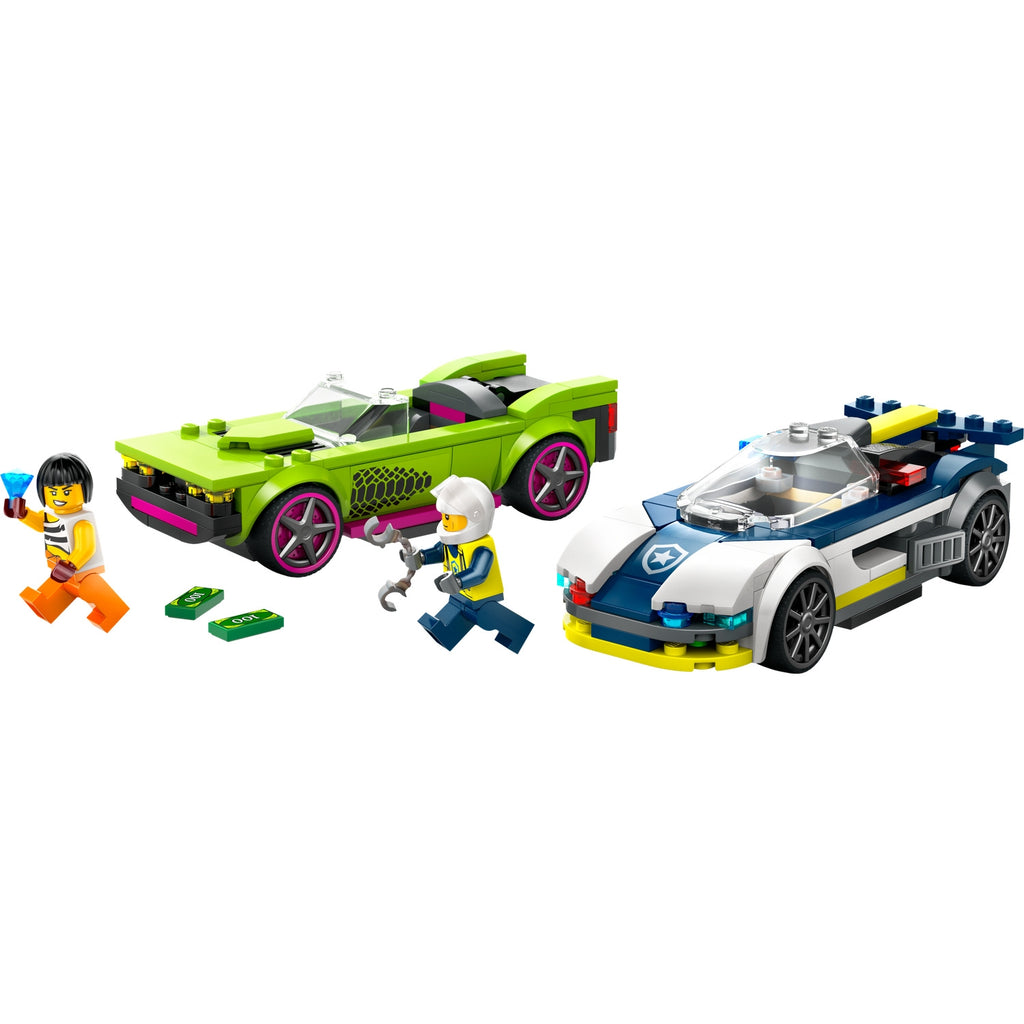 LEGO City La Course-Poursuite entre la Voiture de Police et la Super Voiture 60415