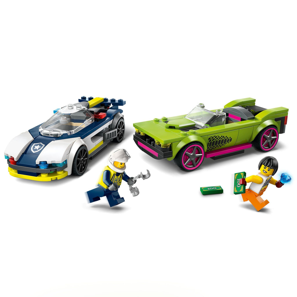 LEGO City La Course-Poursuite entre la Voiture de Police et la Super Voiture 60415
