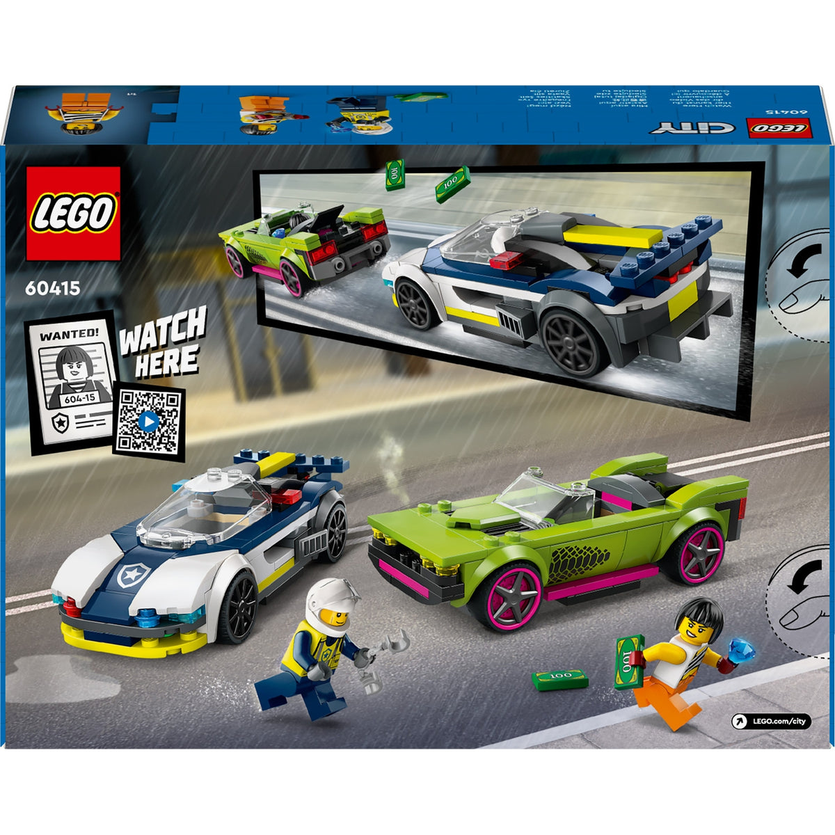 LEGO City La Course-Poursuite entre la Voiture de Police et la Super Voiture 60415