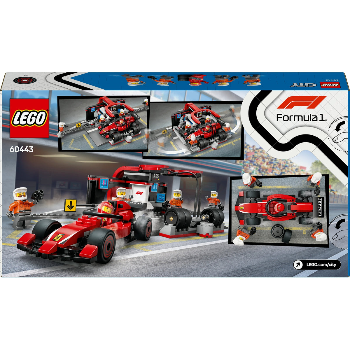 LEGO City Arrêt au Stand de F1 avec Voiture Ferrari 60443