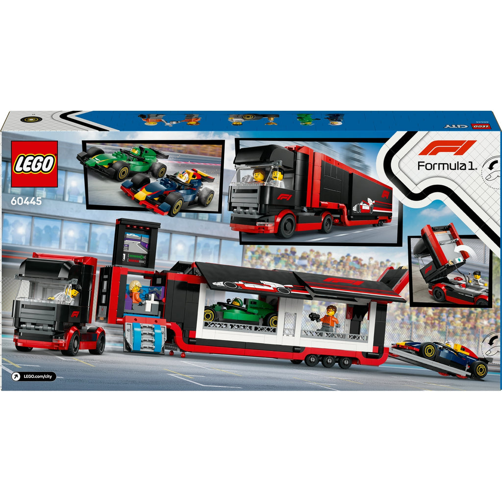LEGO City Camion de F1 avec Voiture de F1 RB20 et AMR24 60445