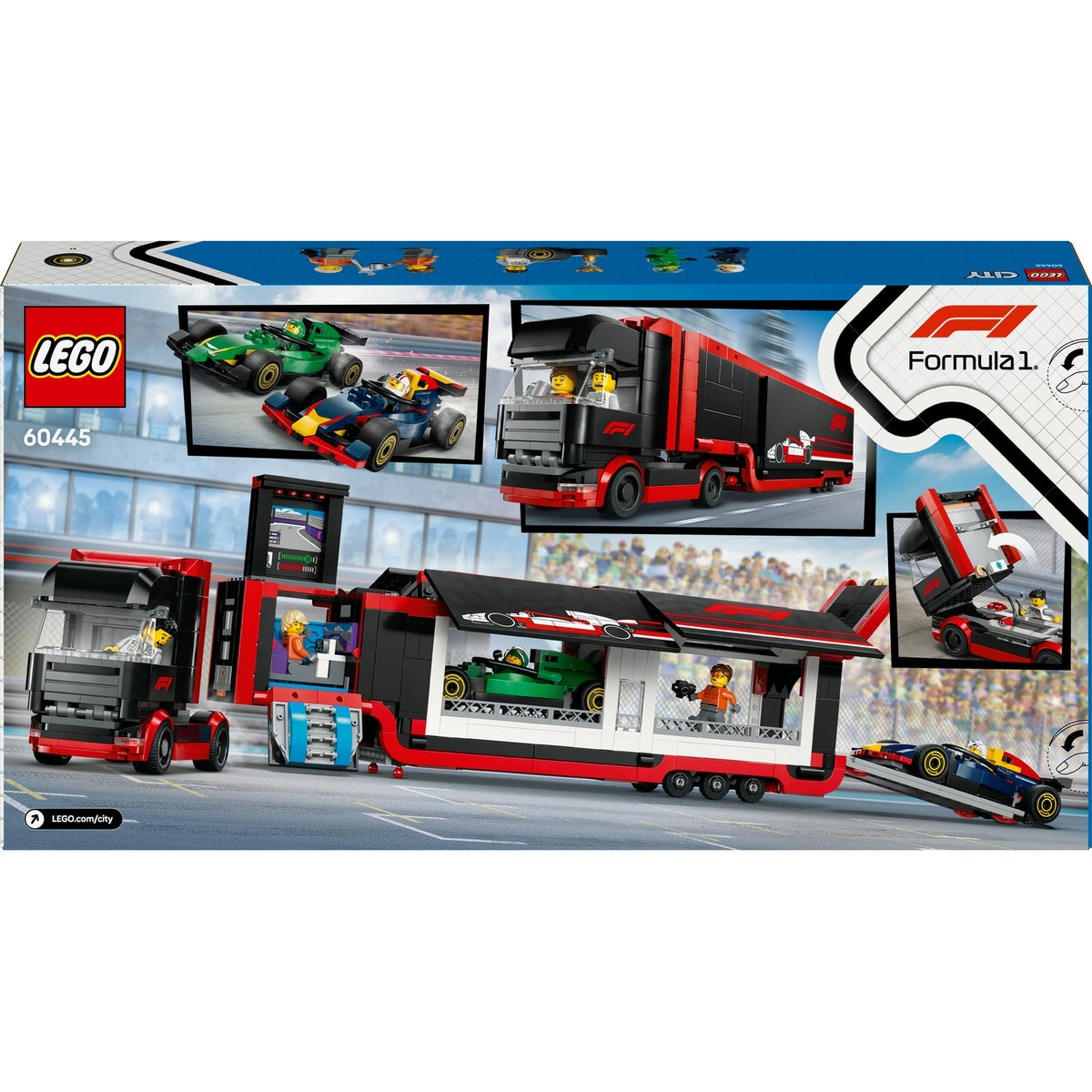 LEGO City Camion de F1 avec Voiture de F1 RB20 et AMR24 60445