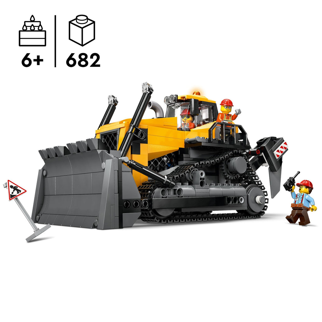 LEGO City Le Bulldozer Jaune, Jouet de Chantier de Construction60466