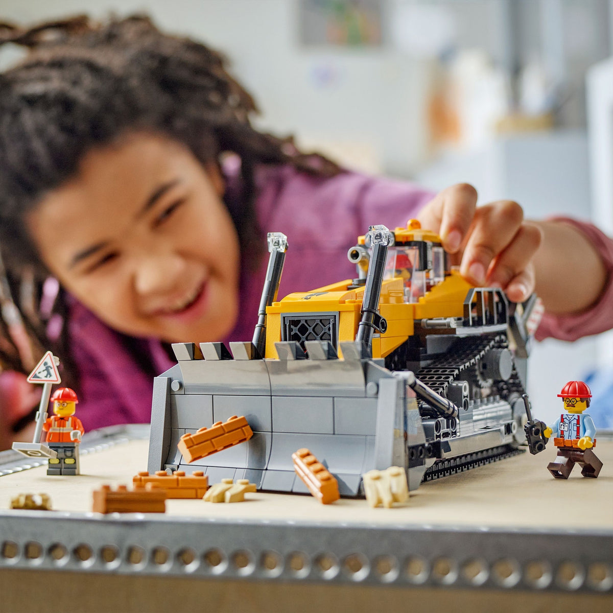 LEGO City Le Bulldozer Jaune, Jouet de Chantier de Construction60466