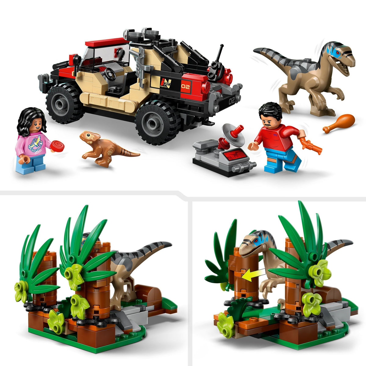LEGO Jurassic World Le Vélociraptor et l'Evasion en 4x4 76972