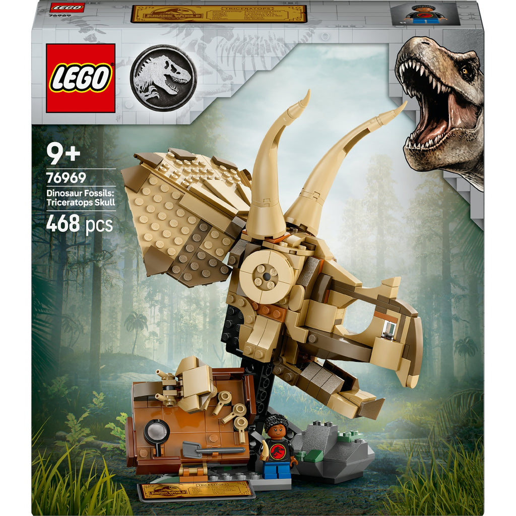 LEGO Jurassic World Les Fossils de Dinosaures: le Crâne du Tricératops 76969